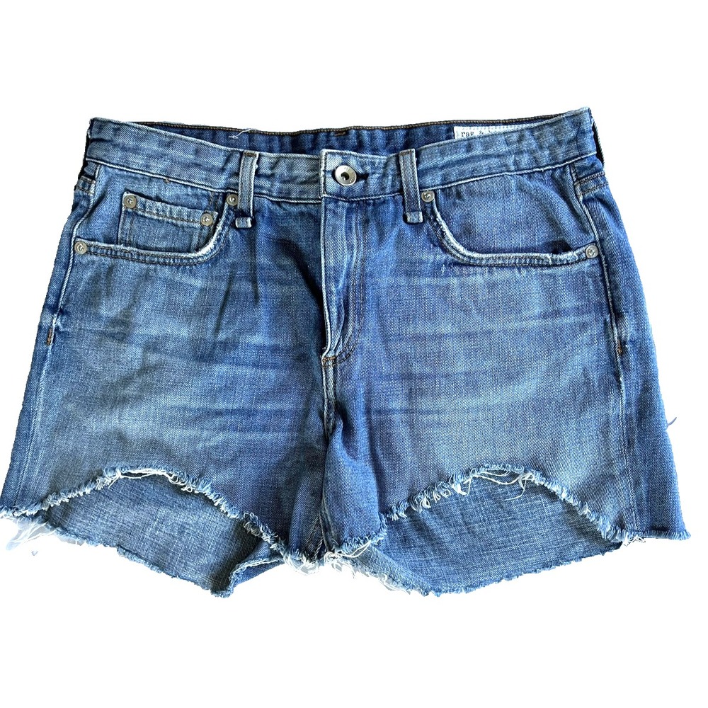 rag & bone Denim Shorts Womens 27 Bishop Raw Hem Cutoff 5-Pocket W186M004BIS